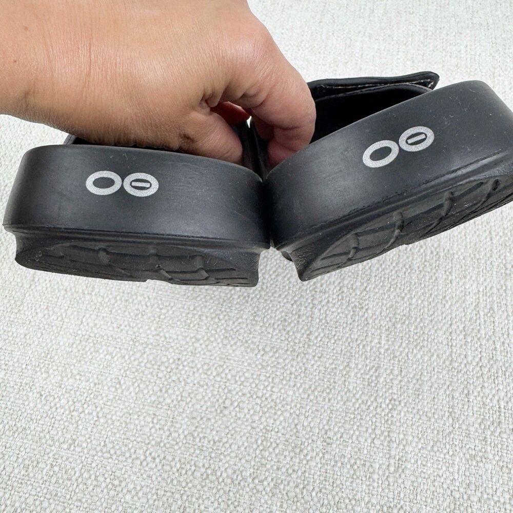 OOFOS OOAHH Sport Flex Slides Black Recovery Sandals Shoes - Picture 12 of 16